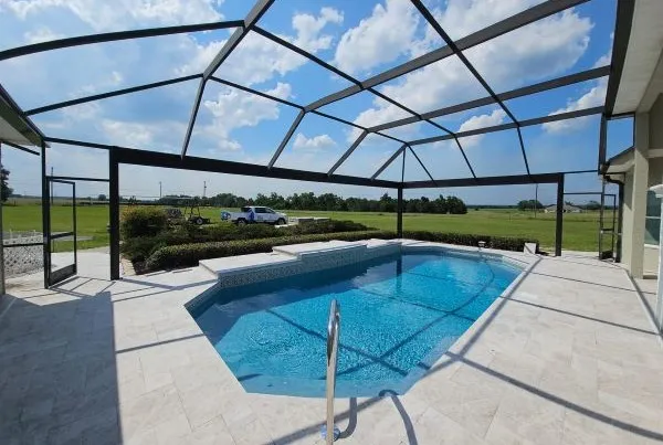 Custom aluminum pool screen enclosure in Florida