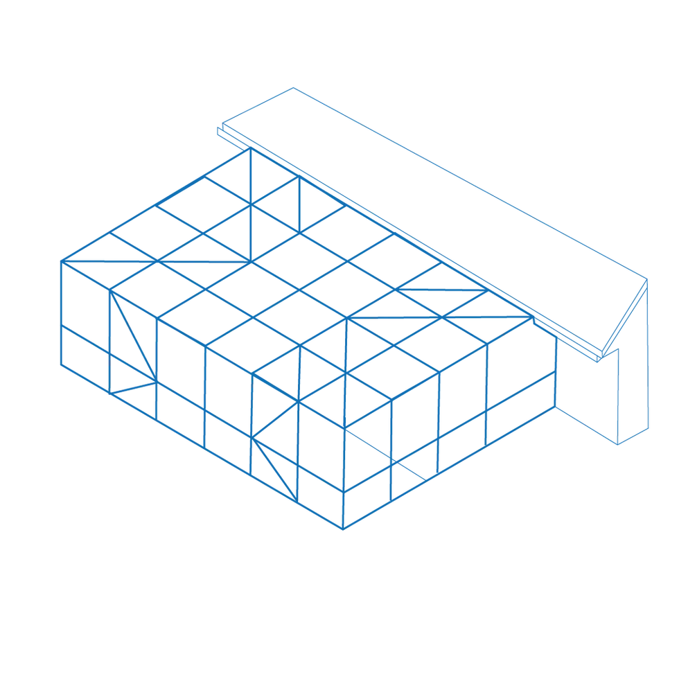 Flat roof pool cage profile diagram