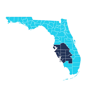 Map of Florida showing our service area