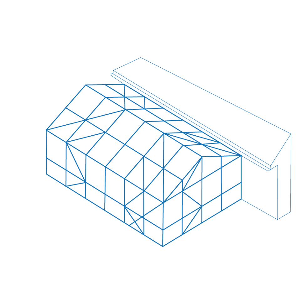 Gable roof pool cage profile diagram