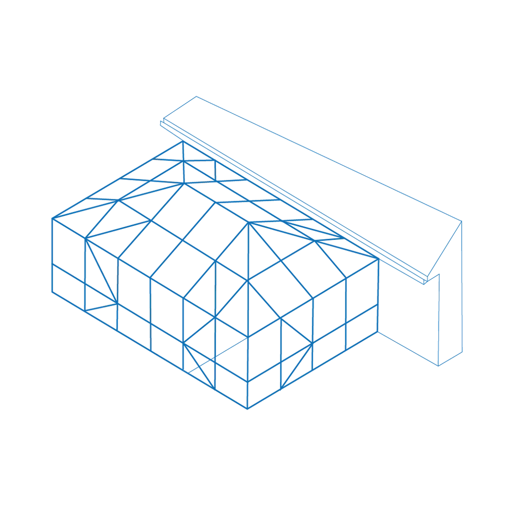 Hip roof pool cage profile diagram
