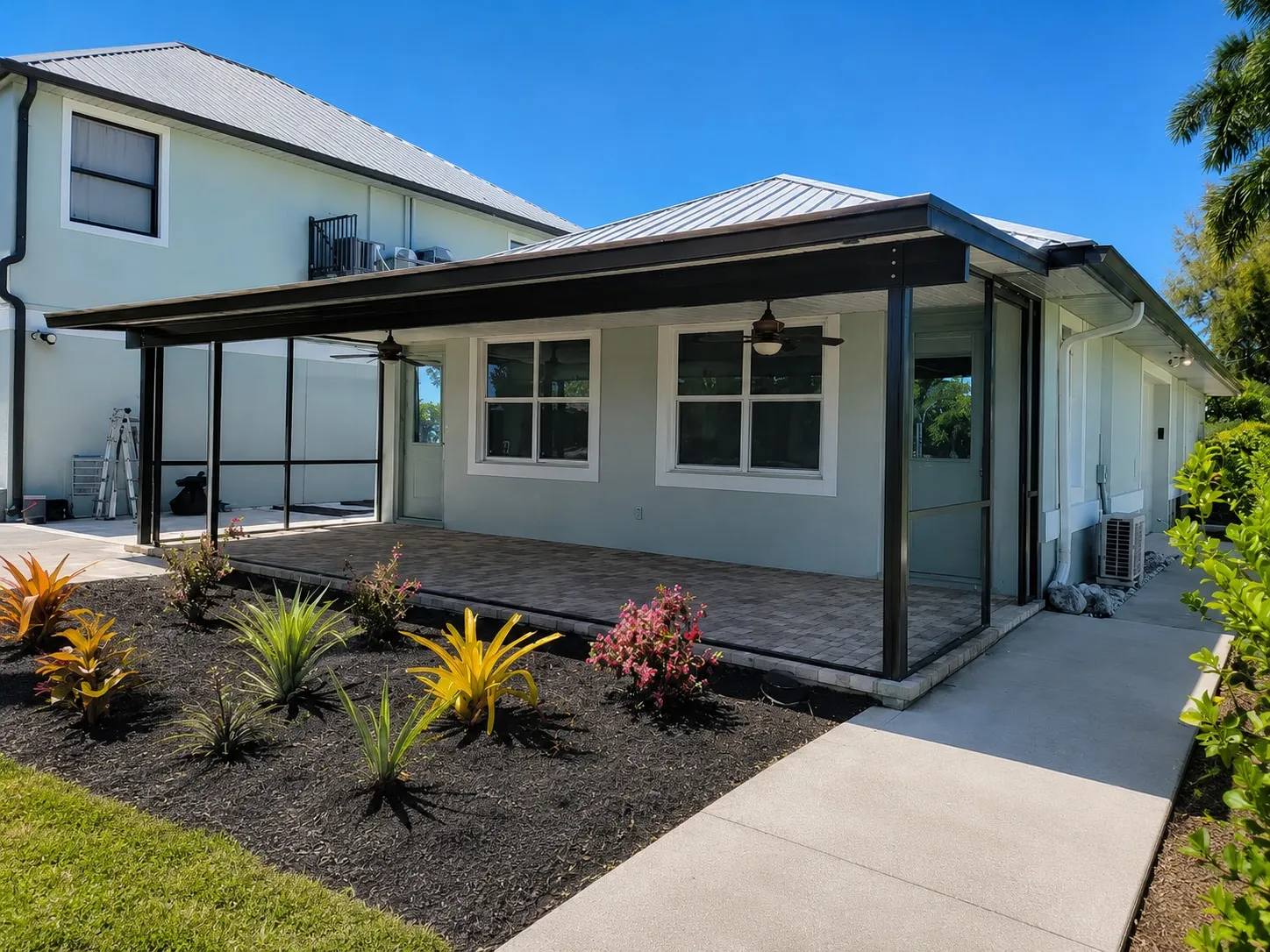 The same porch after the Clear View conversion, the bars removed for an uninterrupted view