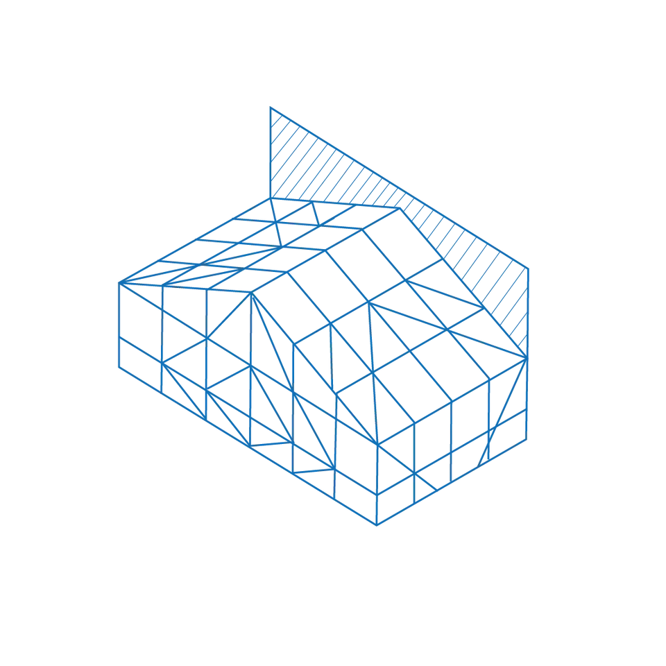 Transverse gable roof pool cage profile diagram